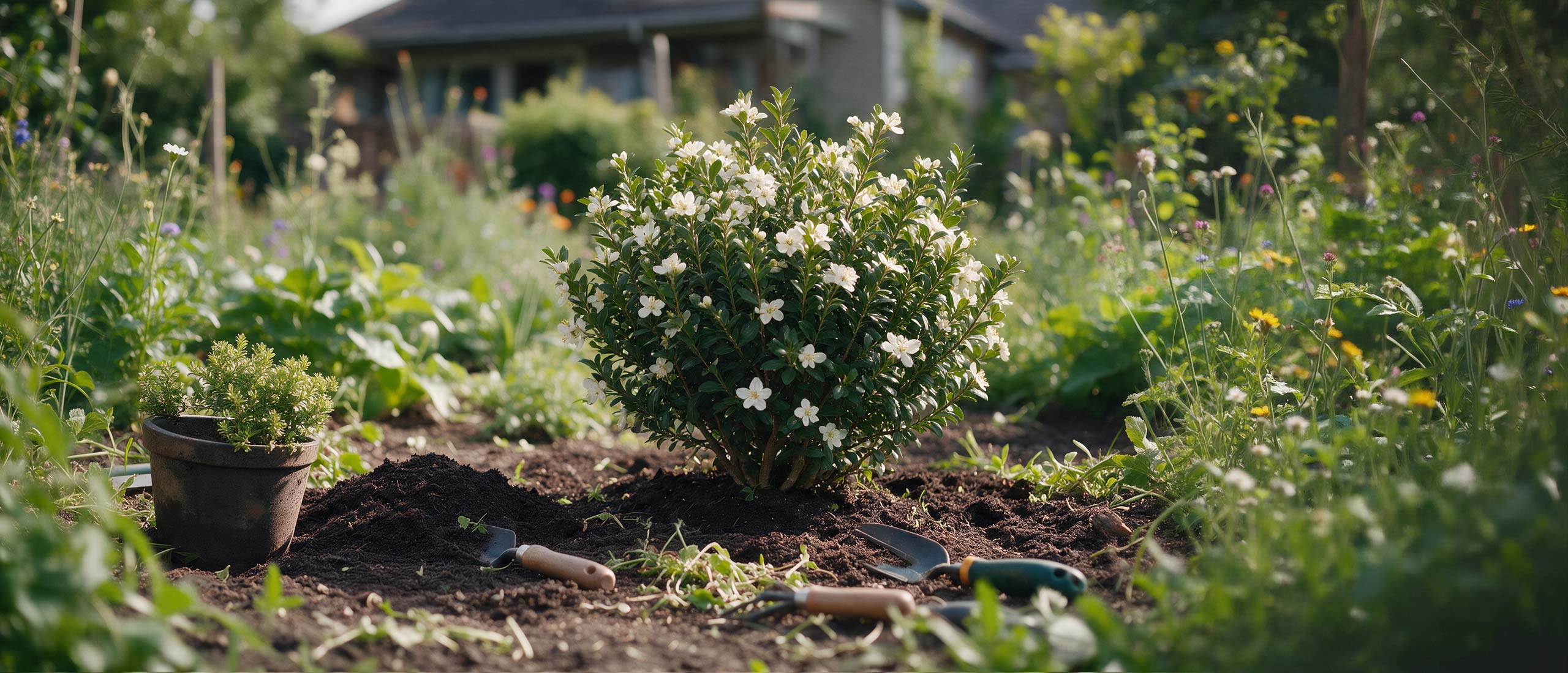 Mehrere Menschen Arbeiten an verschiedenen Dingen in einem Garten